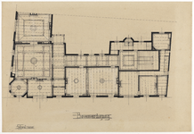 214879 Plattegrond van de verdieping van de te bouwen Sociëteit Sic Semper (Trans 19) te Utrecht.